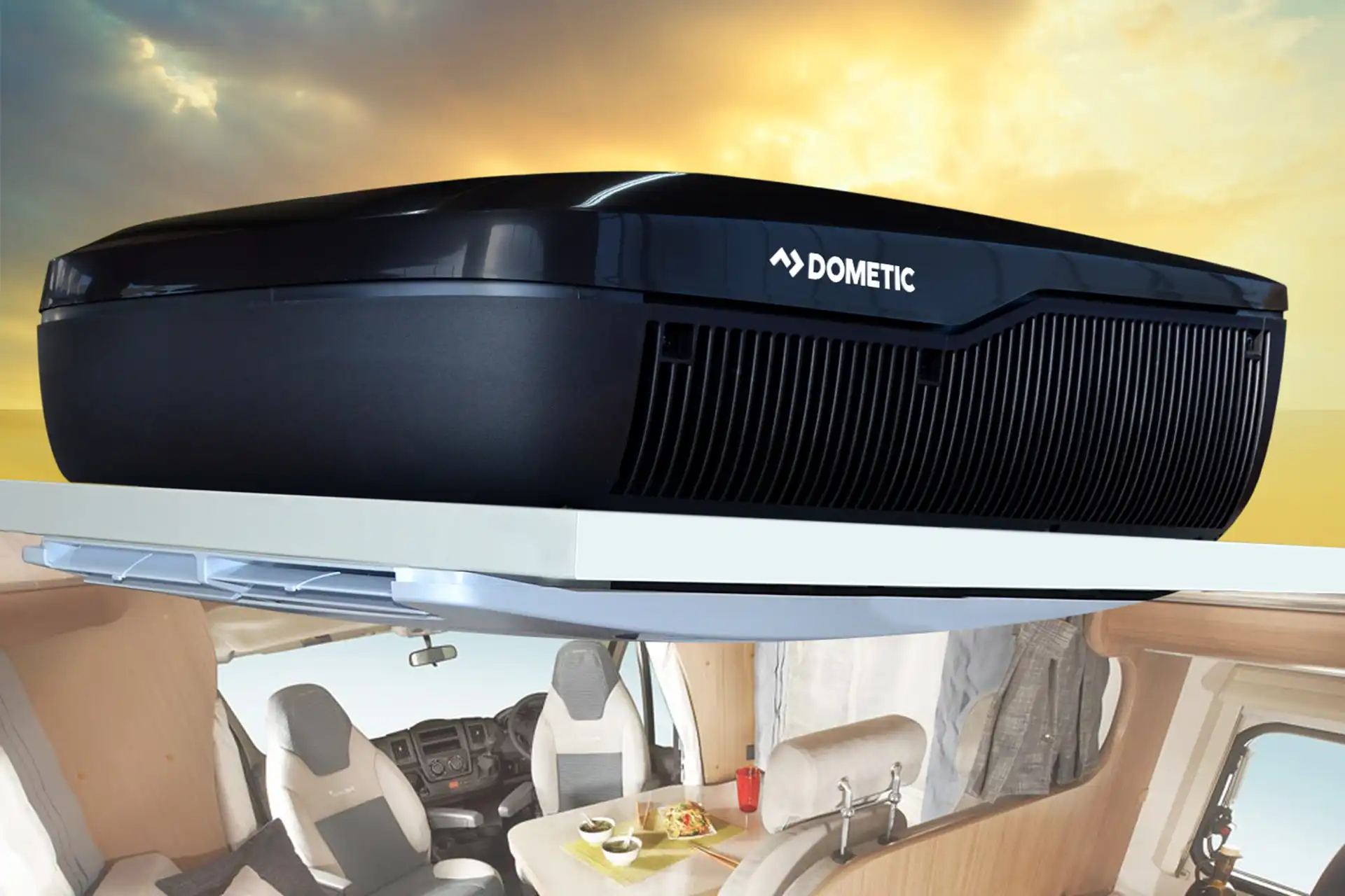 Klimaanlage Einbau und Nachrüstung der Dometic Dachklimaanlage inklusive Inneneinheit professionelle Umrüstung und Installation bei DÖRFELT DIE WERKSTATT in Zwickau effiziente Fahrzeugklimatisierung für Camper und Wohnmobile