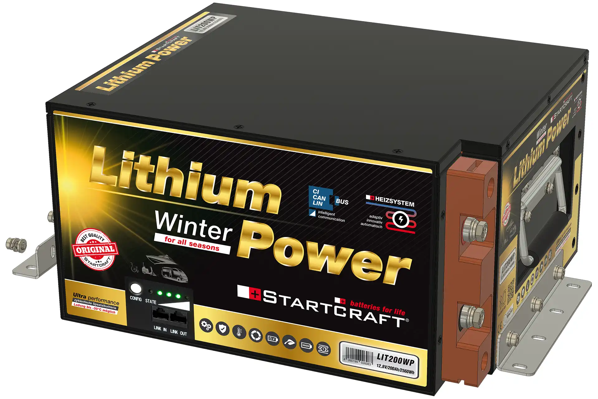 Lithium-Zusatzbatterie 200Ah mit Universalhaltersatz für CI CAN/LIN-Bus Heizsysteme – leistungsstarke Zweitbatterie für autarken Bordstrom, effizientes Energiemanagement Fahrzeug und zuverlässige Aufbaubatterie-Lösung in der Zwickau Region